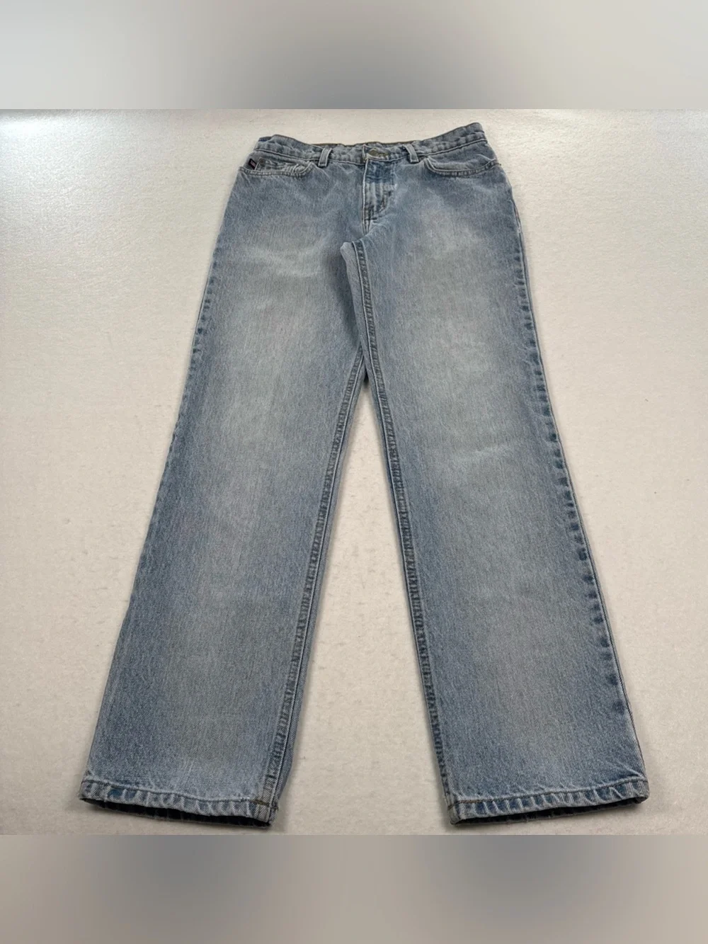 VINTAGE Polo Jeans Co. Ralph Lauren Jeans Womens 4x29 Lt Blue Flag Patch RL 90s - Picture 10 of 11